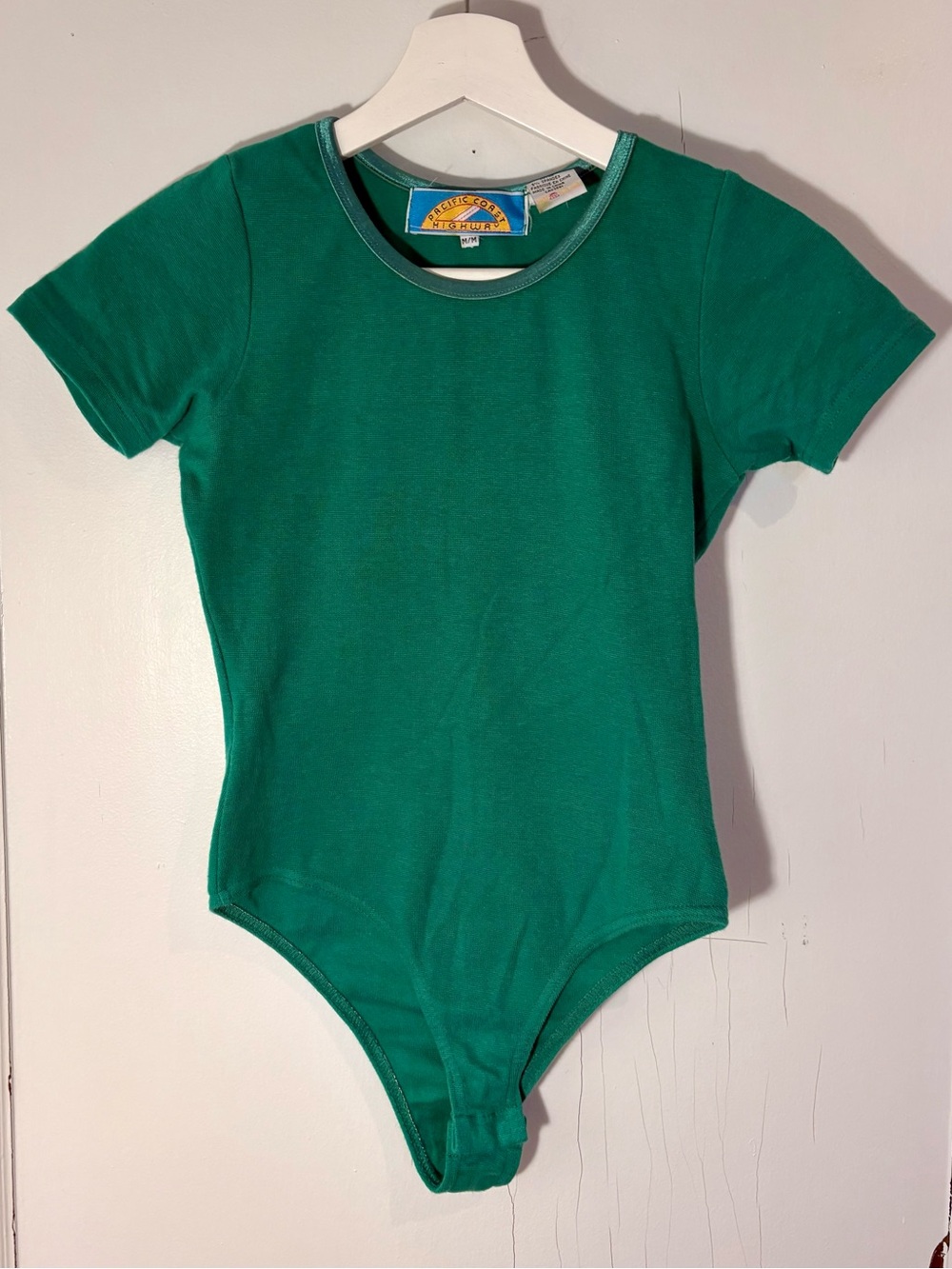 Vintage Women’s Short Sleeve Emerald Green Bodysuit
